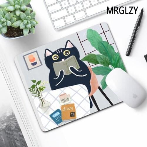 MRGLZY Drop Shipping Funny Cat 220X180/200X250 Pink Small Mouse Pad Mats Rugs Gamer Laptop Mini PC Gaming Accessories MousePad