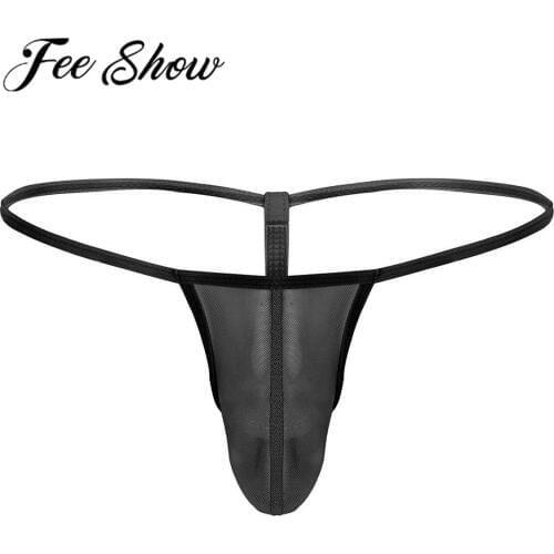 Mens Transparent Thongs and G Strings Men Gay Panty With Penis Sissy Panties Underwear See Through Lingerie Underpants Bikini
