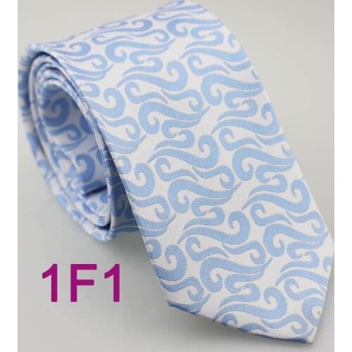 Coachella Mens ties White With Blue Paisley Normal Jacquard Woven Necktie Fashion Formal Neck tie for Man dress shirt Wedding