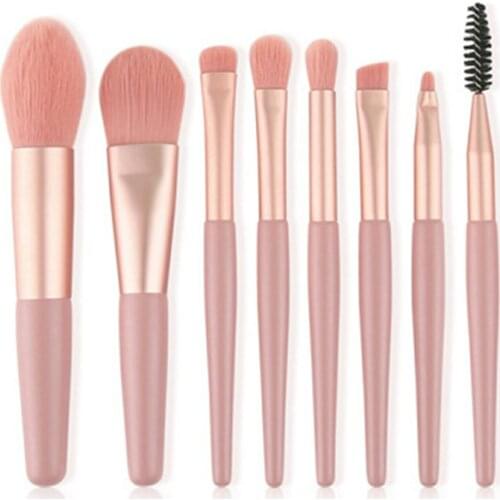8pcs/set Mini Makeup Brush Set Makeup Brush Eyeshadow Concealer Brush Loose Powder High Gloss Blush Set