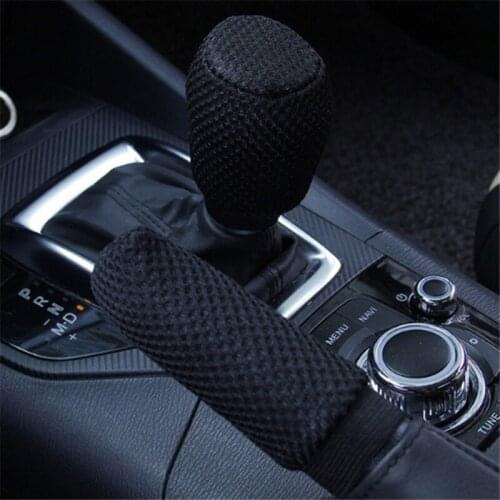 Hand Brake Set Universal Car Handbrake Sleeve Gel Cover Anti-Skid Auto Parking Brake Gear Shift Knob Covers Interior Accessories