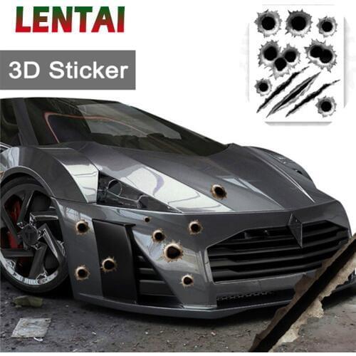 LENTAI Car Sticker Cover Bullet Hole 3D Styling For Peugeot 508 308 206 307 207 407 2008 Citroen C4 C5 Opel Astra j h Insignia