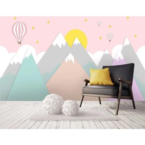 Mural 3D Custom papier peint geometric figures abstract landscape forest children nordic minimalist background wallpaper