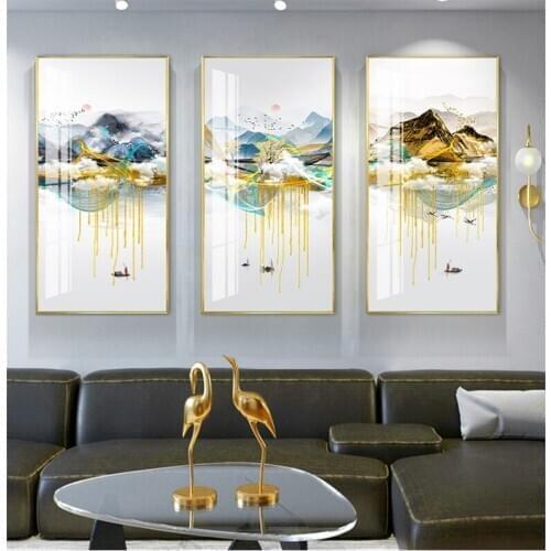 Chinese Style Moutain View Poster and Print Landscape Wall Art Picture For Living Room Bedroom Aisle Canvas Art Home Decoration