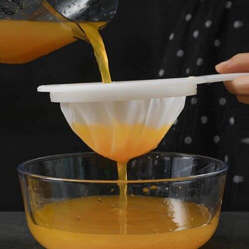 Reusable Nylon Super Fine Colander Mesh Sieve Strainer with Handle for Honey Juice Tea Soymilk Coffee Filter