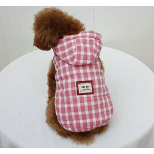 Wholesale Autumn Winter Xs Dog Clothes For Small Dogs Girl Boy Teddy Thick Plaid Wadded Jacket Vest Puppy Hoodie Pet Clothing