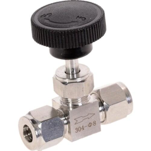 Adjustable Needle Valve O.D 3 4 6 8 10 12mm Tube Stainless Steel 304 High Pressure Acid Proof Straight Card Set Crane