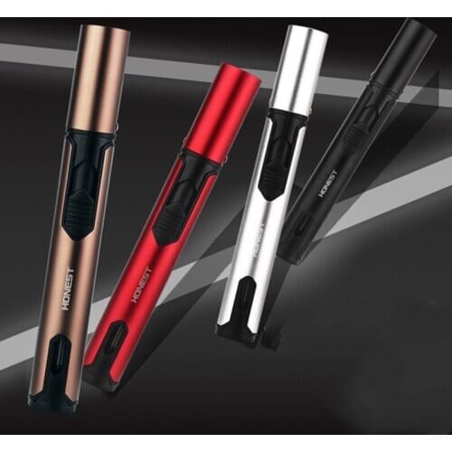 HONEST Pen Spray Gun Jet Butane Candle Lighter Metal Gas Kitchen Welding Torch Turbo Windproof Cigar Pipe Lighter Gadgets Men