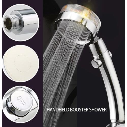 High Pressure Water Saving Spray Shower Head Rotated Rainfall Head Bathroom Hand-held Detachable Shower Spray for Bathroom