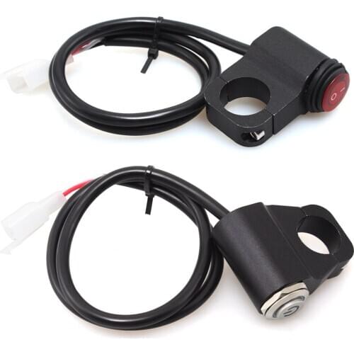 Hand Control ON OFF Switch 7/8" 22mm Handlebar Mount Headlight Hazard Brake Power LED Indicator Light Motorcycle Universal