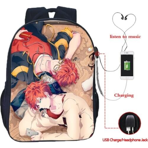 Mystic Messenger USB Charge Backpacks USB Charging Boys Girls Teens School Bags Men Women Travel Shoulder Mochila