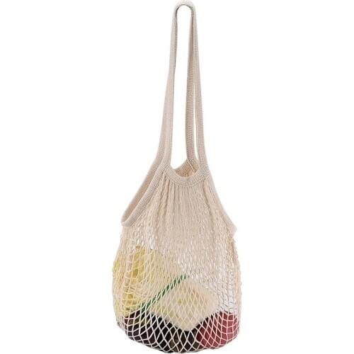 New Mesh Bag String Shopping Bag Long Strap Handbag Reusable Fruit Storage Handbag Totes Women Shopping Net Bag Shopper Bags
