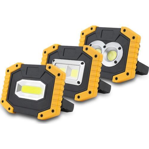 20W COB Led Work Lamp USB Power Supply Worklight Waterproof 18650 Battery Rechargeable LED Flashlight for Searching Camping