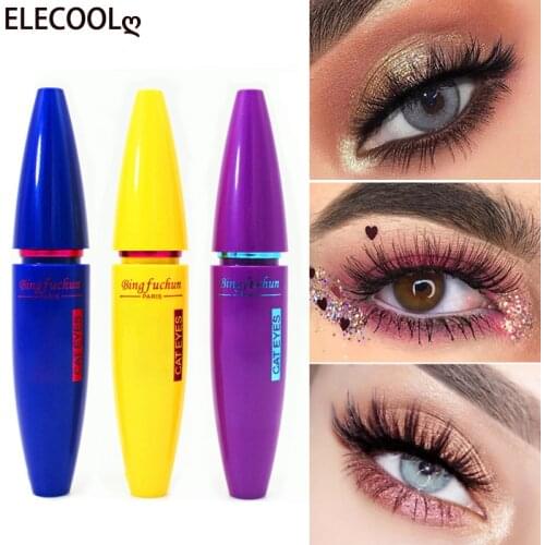 ELECOOL 4d Silk Fiber Lash Mascara Long Curling Mascara Makeup Eyelash Black Waterproof Fiber Mascara Eye Lashes Makeup