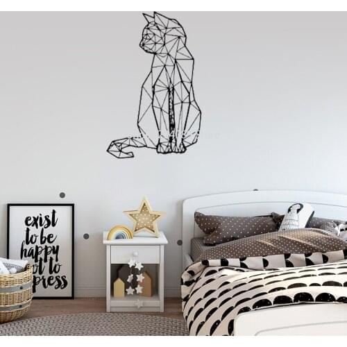 Fashion Geometry Cat Wall Sticker Home Vinyl For Kids Room Decoration Wall Decals Decoration CN001