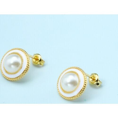 Jewelry temperament Christmas earrings for women all-match Enamel pearl earring boucle d'oreille pendientes bijoux femme