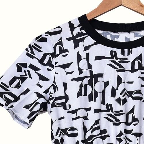 2020 Spring and Summer New Print Design Pleated Long Short Sleeve Dress