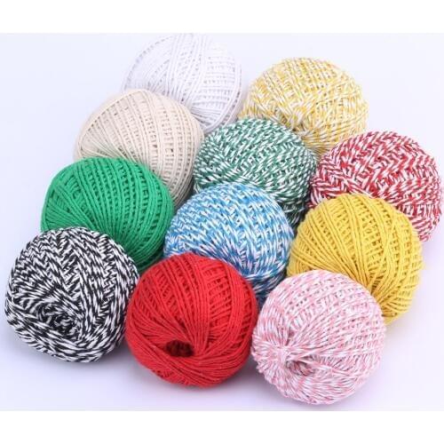 1.5mm*100m Handmade DIY two-color cotton line holiday hanging rope gift box binding rope macrame cord cord for weaving