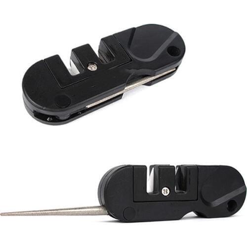 1pcs Portable Tungsten Ceramic Carbide Knife Whetstone Sharpener Sharpen Fish Hook Pocket Diamond Tool Camp Hike Outdoor