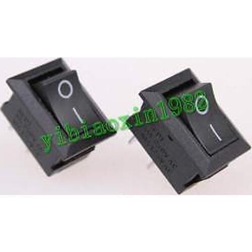 10pcs AC 10A/125V 6A/250V ON-OFF I/O 2 Position SPST 2 Pin Snap In Rocker Switch