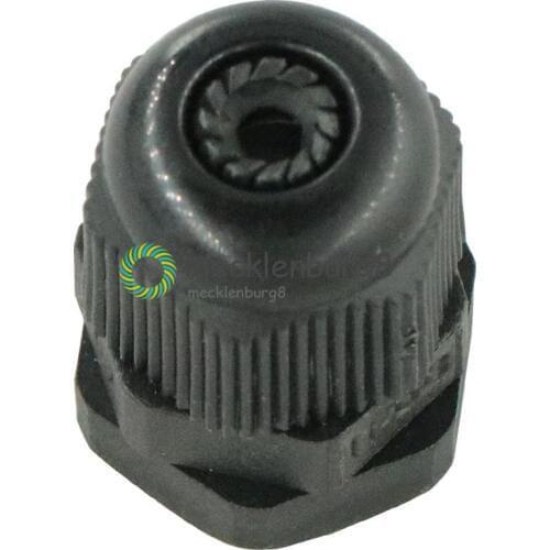 10PCS PG7 Black Plastic Waterproof Connector Gland 3-6.5mm Dia Cable New