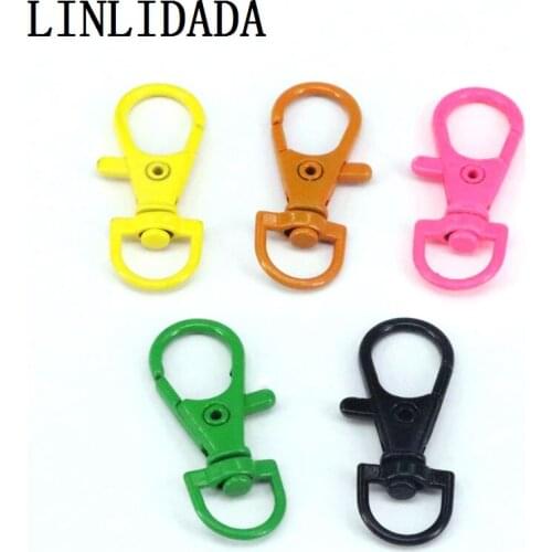New 10Pcs, Colorful Enamel Metal Swivel Clasps Lanyard Snap Hook Lobster Claw Clasp for Jewelry Making KeyChain Accessories