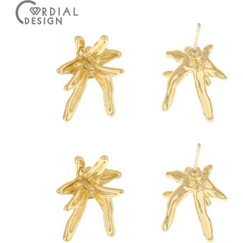 Cordial Design 100Pcs 13*19MM Jewelry Accessories/Earrings Stud/Hand Made/Flower Shape/Jewelry Findings & Components/DIY Making