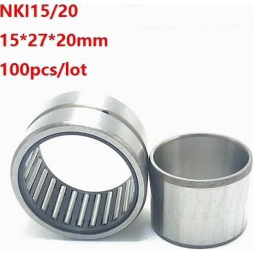 100pcs/lot NKI15/20 15*27*20mm Needle Roller Bearings Entity ferrule needle roller bearing 15×27×20mm NKI1520
