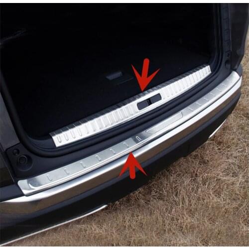 Fit for Peugeot 3008 2017-2019 Car Accessories Styling Moulding Rear Bumper Protector Sill Trunk Plate Stickers Cover Trim 2pcs