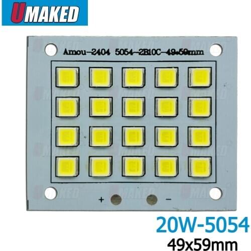 20W 49x59mm LED Floodlight PCB board, 2000lm LED SMD5054 lighting source for led floodlight, Aluminum plate base board