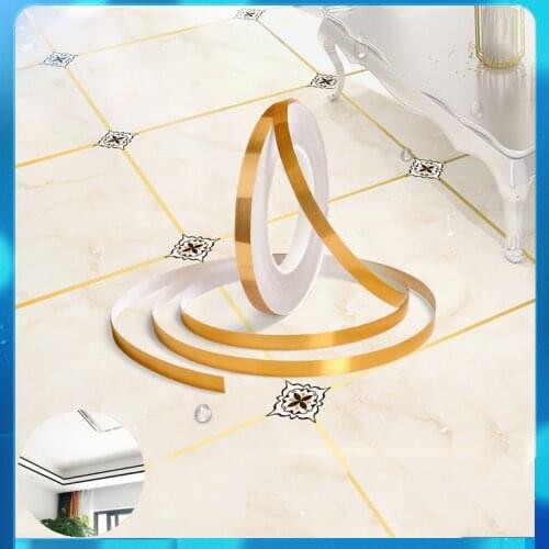 50m/Roll Ceramic Tile Mildewproof Gap Tape Decor Gold Silver Black Self Adhesive Wall Tile Floor Tape Sticker Home Decorations