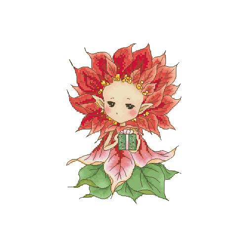 6-MM Mouse avatar Counted Cross Stitch Kit Cross stitch RS cotton with cross stitch A Poinsettia Elf