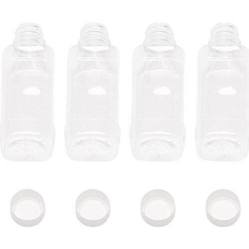 80 Pack 250Ml Empty Juice Bottles Reusable Square Drink Containers With Lids For Storing Homemade Beverages-ABUX