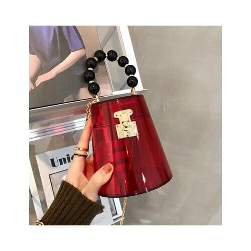 Acrylic Box Bucket Bag Chain Mini2021 Fashion Shoulder Bag Women Purses and Handbags Designer Bag