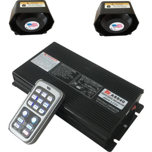 Coxswain AS940 400W car wireless siren speaker amplifier, remote siren, ambulance fire truck car alarm (Siren + 2pcs speaker)