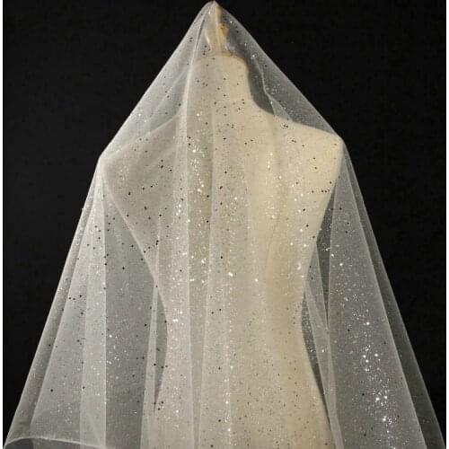 Soft Glitter Sequin Tulle Fabric Gauze Mesh Fabric For Wedding Dress,Veil,Gowns,Decor, Blue,Red,White,Black,Pink, By The Meter