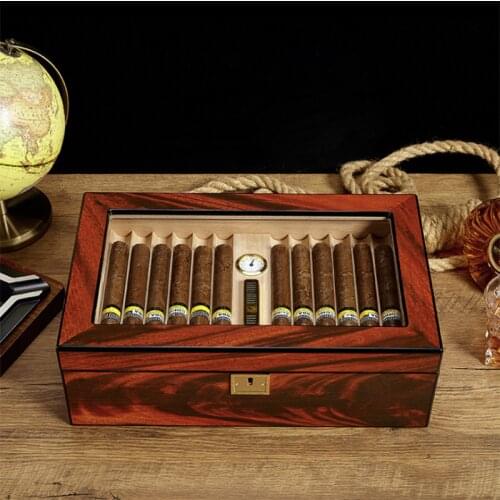 Travel Cedar Wood Cigar Humidor Box Portable Cigar Case Humidifier Hygrometer Cigar Humidor