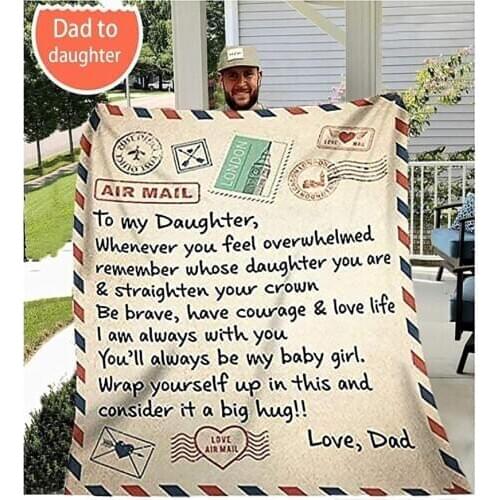 Express Love TO My Daughter Funny Character Blanket 3D Print Sherpa Blanket on Bed Home Textiles Blanket Best Gift