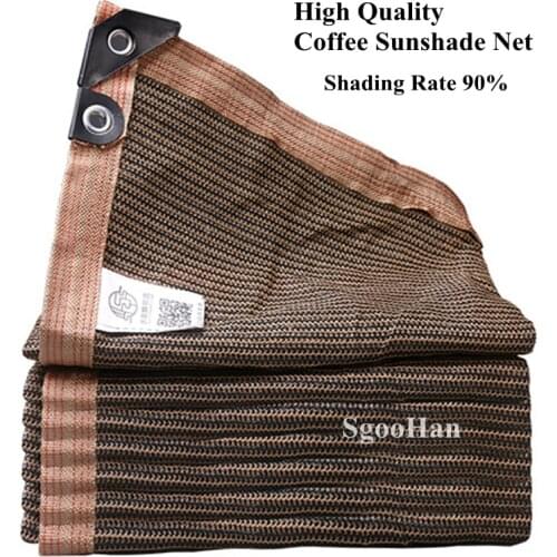 Coffee Anti-UV HDPE Sunshade Net Outdoor Swimming Pool Awning Succulent Plant Shading Net Car Shed Pet House Sunscreen Sunblock