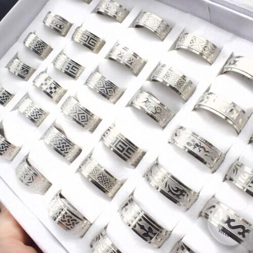 Wholesale 20 Pieces Mix Stainless Steel Ring Jewelry Dragon Heart Statement Wedding Rings for Women Men Gift
