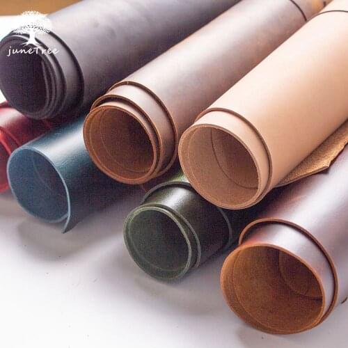 Small size Cowhide Wax horse leather thick genuine leather raw material DIY leather 1.8 to 2.0 mm 3 Colors Available cowhide