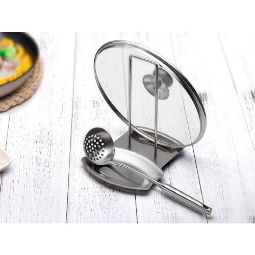 1Pcs Kitchen Accessories Stainless Steel Pot Lid Shelf Kitchen Organizer Pan Cover Lid Rack Stand Sponge Spoon Holder Dish Rack