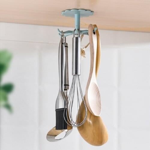 For Kitchen Organizer and Storage Self Adhesive Kitchen Supplies Organizers Rotatable Rack Accessories Cabinet Organizer Hook Up