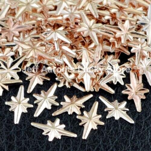 500 pieces champagne gold metal nail art decorations studs nails accessoires supplies tools starlight
