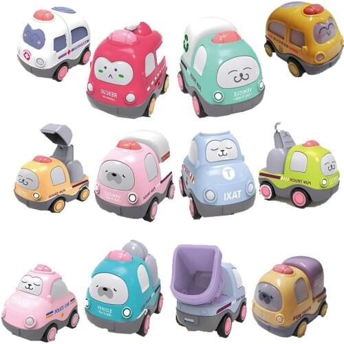 Mini Cartoon Animal Car Baby Pull Back Car 12 PCS Push And Go Small Vehicles Kids Toy Montessori Toys Baby Educational Toys