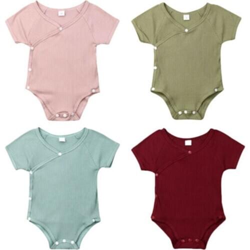 Fashion Baby Boy Girl Cotton Romper 2019 Newborn Infant Baby Girl Clothes Short Sleeve Romper Summer One Piece Jumpsuit Outfits