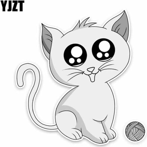 YJZT 14.6CM*15CM Cute Animal Cat PVC Car Window Sticker Decal Decoration 5-1536