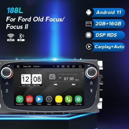 Full Touch Screen Android 11 Car Radio GPS For Ford Focus 2 II Mondeo S-MAX C-MAX Galaxy Multimedia Video Player DSP 7inch WIFI