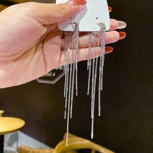 Fairy Temperamental Tassel EAR Thread Earrings Long Ear Line Ornament Tassel Earrings Earrings for Women Korean Fashion