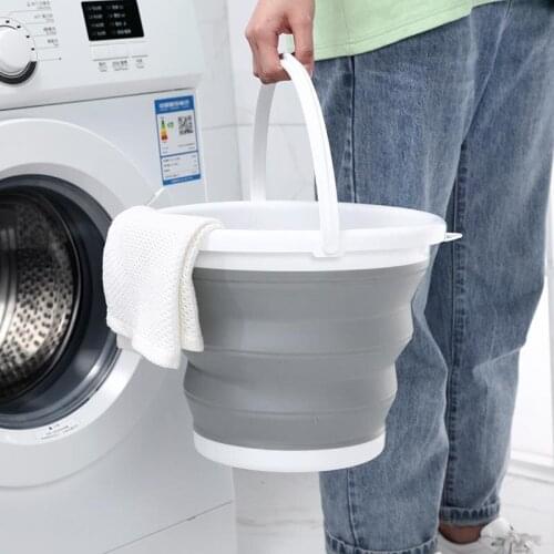Folding Water Bucket Cleaning Collapsible Storage Bucket Mop Bathroom Accessories Plastic Foldable Fishing Outdoor Camping Tool